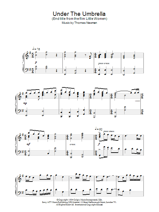 Product gallery: Page 1 of 1 Under The Umbrella, Thomas Newman