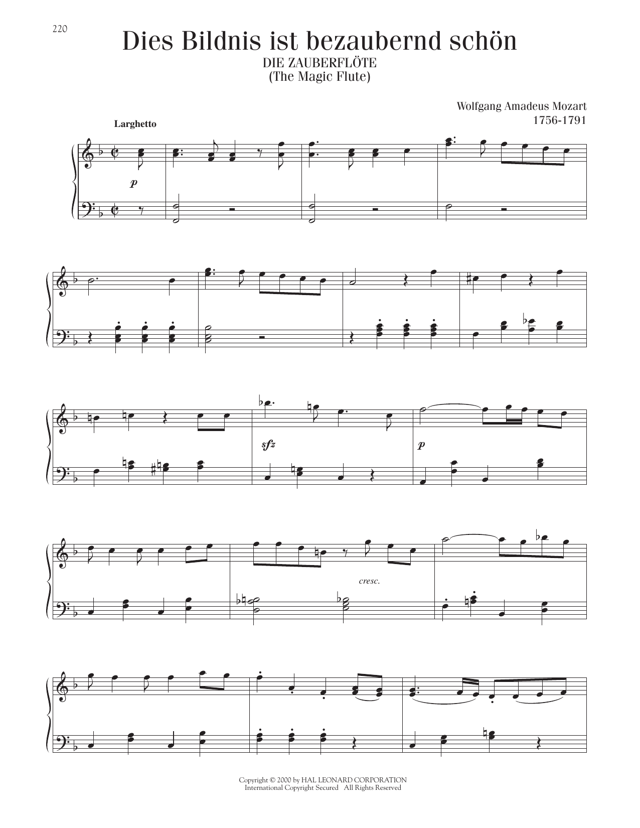 Product gallery: Page 1 of 1 Dies Bildnis Ist Bezaubernd Schon, Wolfgang Amadeus Mozart