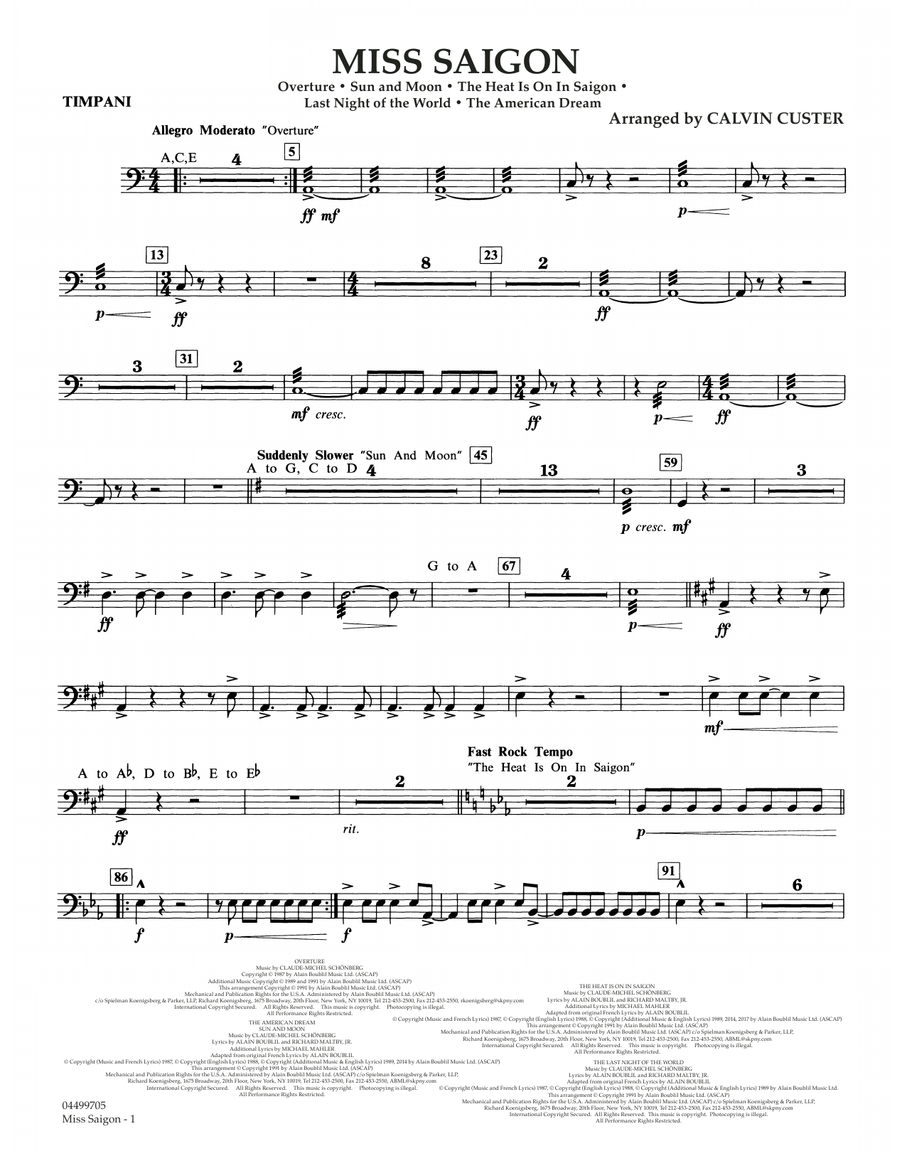 Produktbild zu: Miss Saigon (arr. Calvin Custer) - Timpani