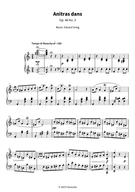 Product gallery: Page 1 of 8 Anitras dans, , Piano Solo