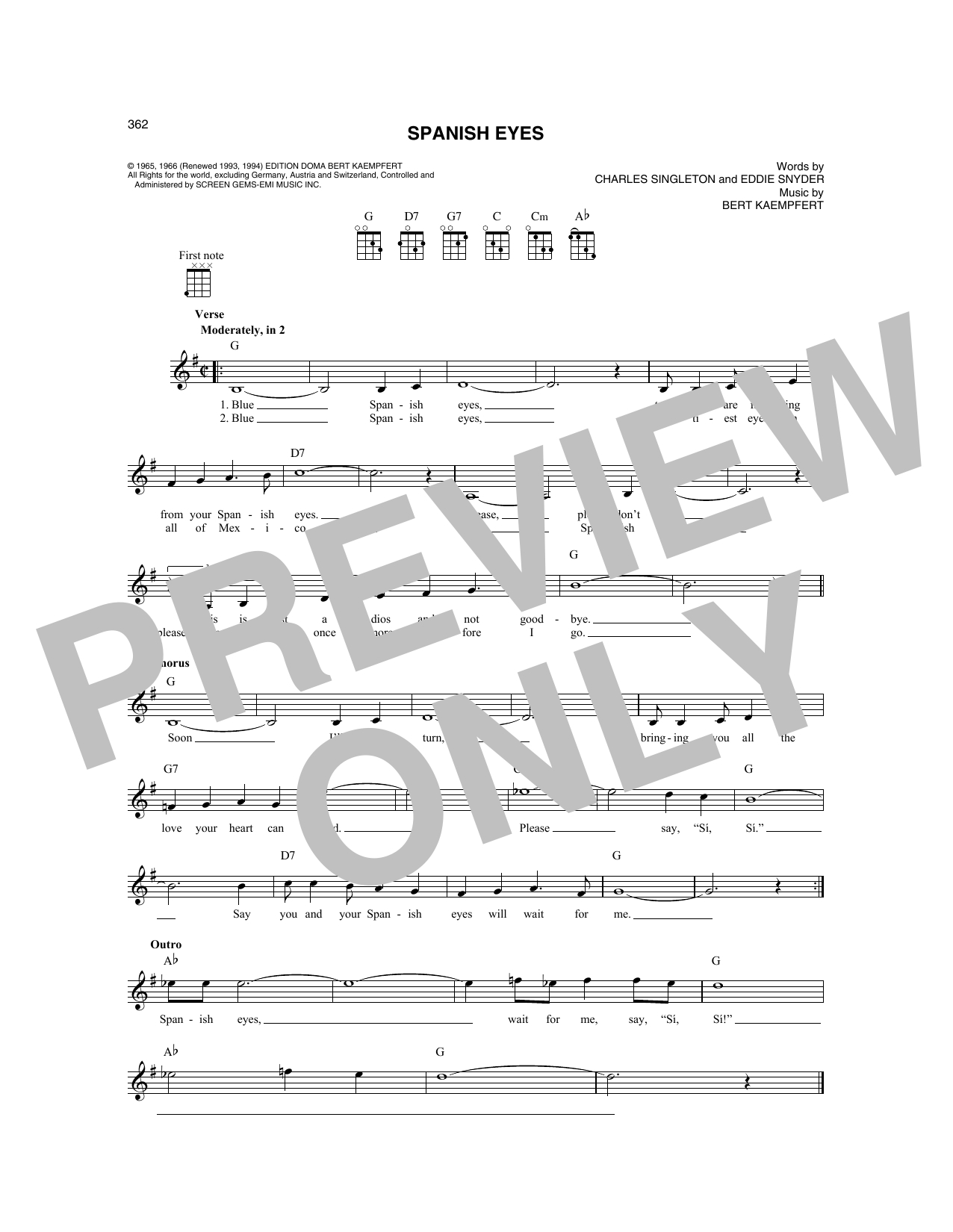 Produktgalerie: Seite 1 von 1 Spanish Eyes, Elvis Presley