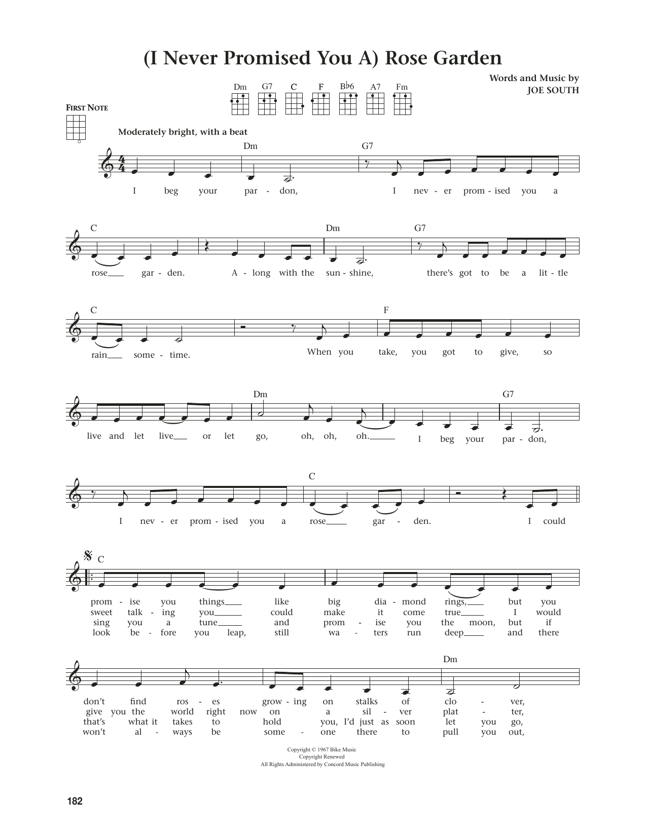 Product gallery: Page 1 of 1 (I Never Promised You A) Rose Garden (from The Daily Ukulele) (arr. Jim Beloff), Lynn Anderson