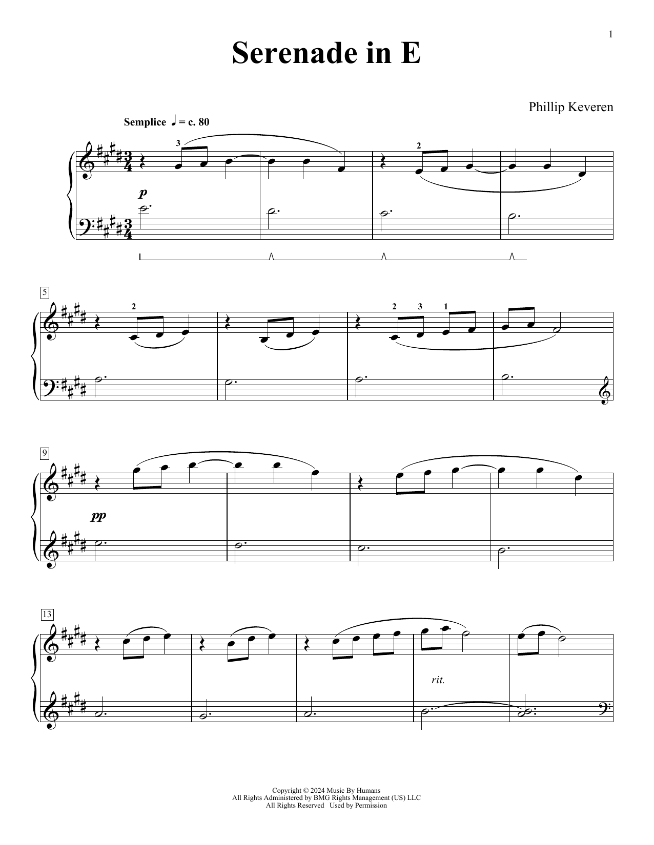 Product picture to: Serenade In E (No Greater Love)