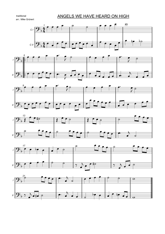 gallery: Carols in Duet, , Duette für 2 Posaunen oder Instrumente in C Bass