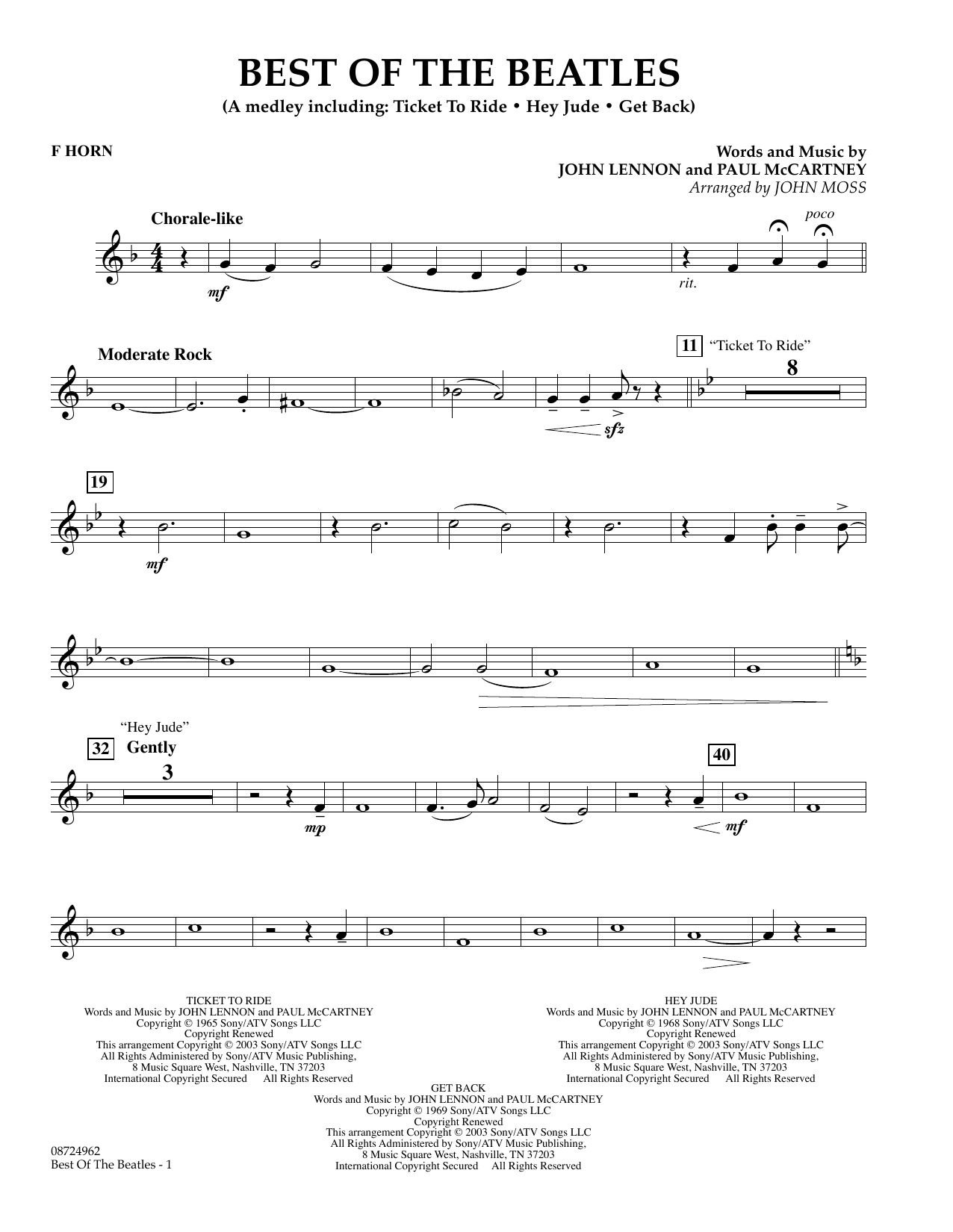 Produktgalerie: Seite 1 von 1 Best of the Beatles - F Horn, John Moss, Ensemble
