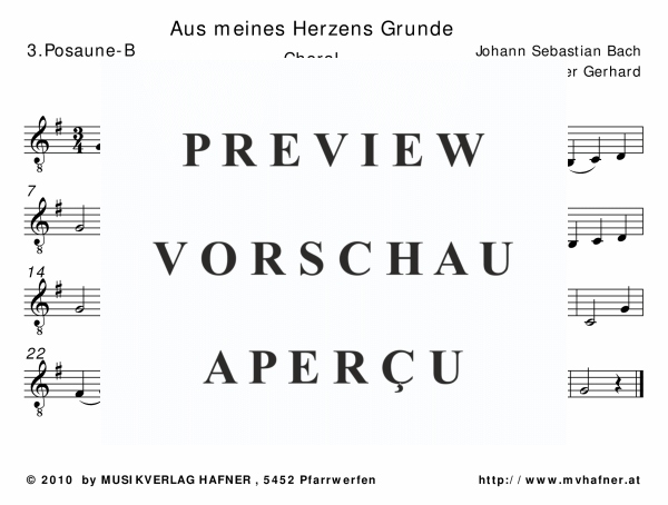 gallery: Aus meines Herzens Grunde, , (Großes Blasorchester)