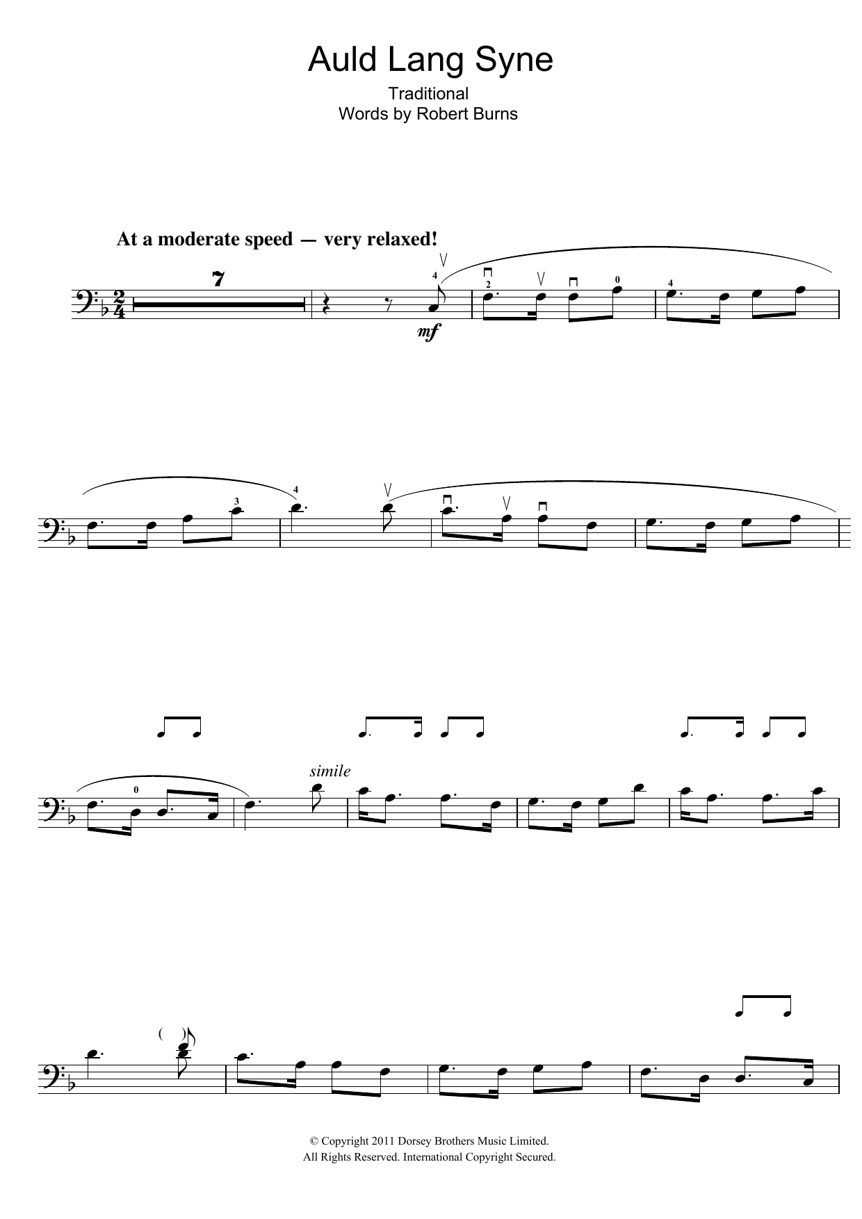 Produktgalerie: Seite 1 von 1 Auld Lang Syne, Traditional, Violoncello