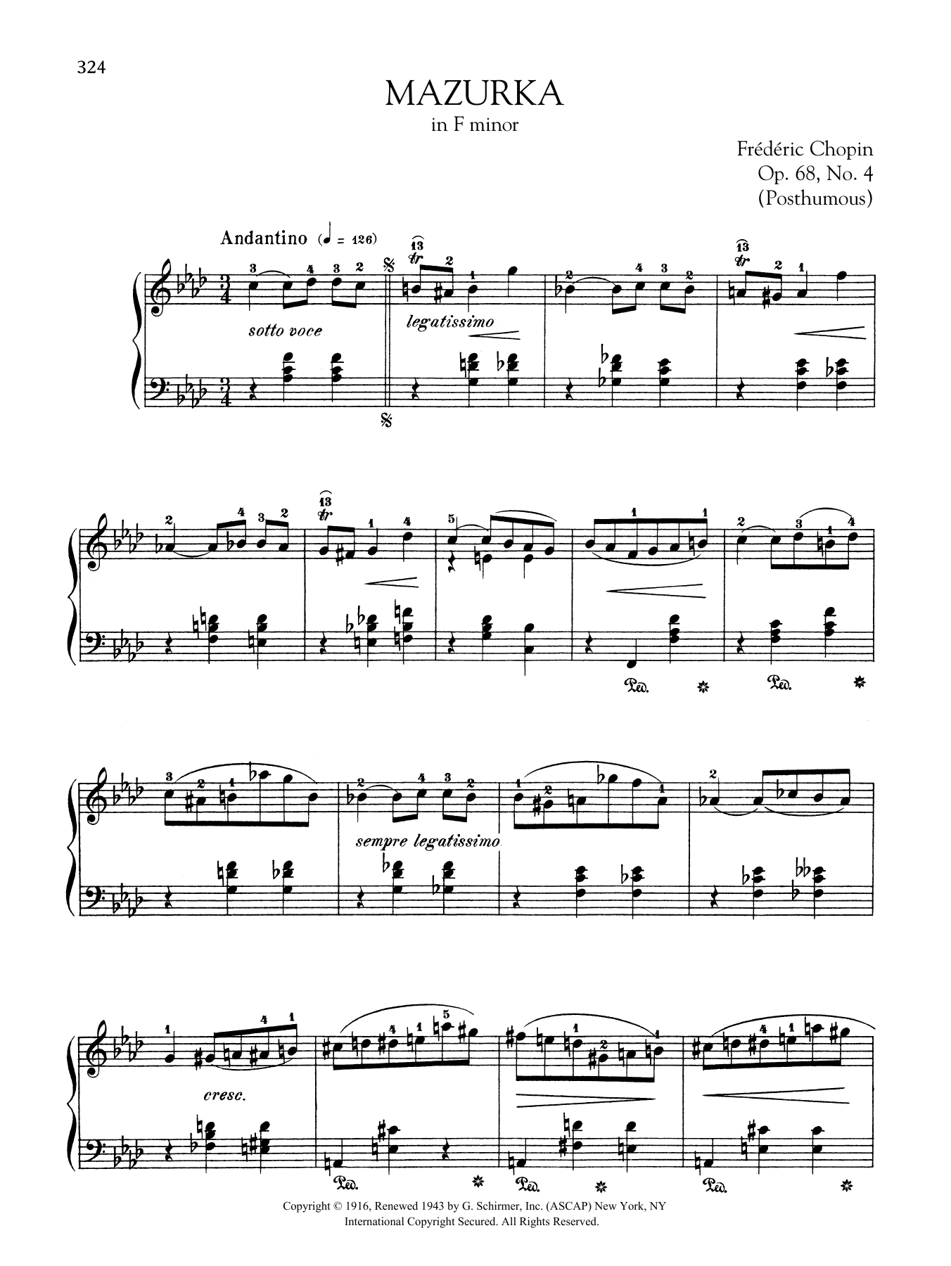 Product gallery: Page 1 of 1 Mazurka in F minor, Op.68, No. 4 (Posthumous), Frédéric Chopin