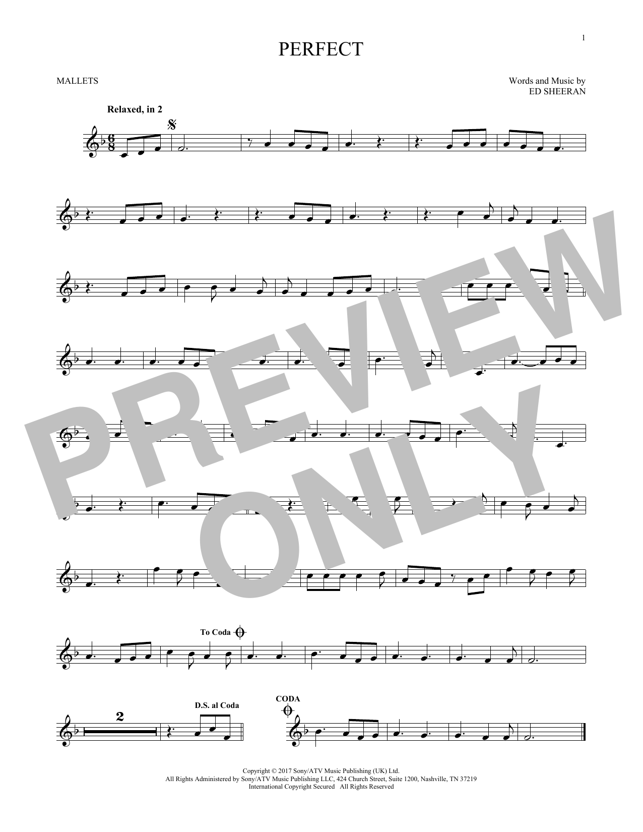 Product gallery: Page 1 of 1 Perfect, Ed Sheeran