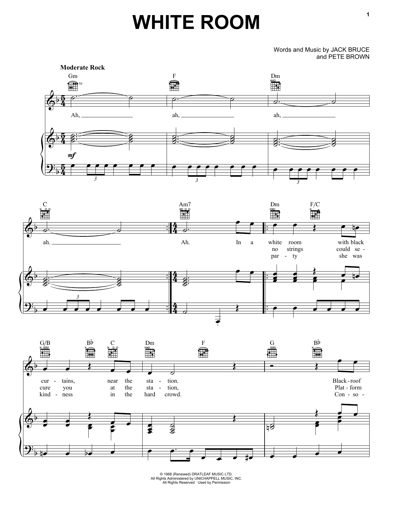 Produktgalerie: Seite 1 von 1 White Room, Cream, Gesang, Gitarre, Klavier