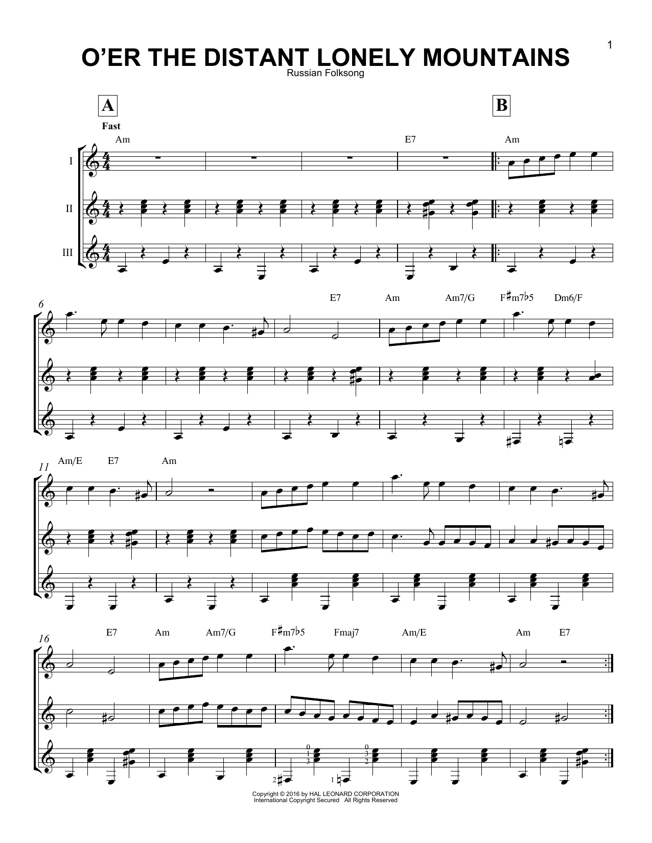 Product gallery: Page 1 of 1 O'er The Distant Lonely Mountains, Russian Folksong