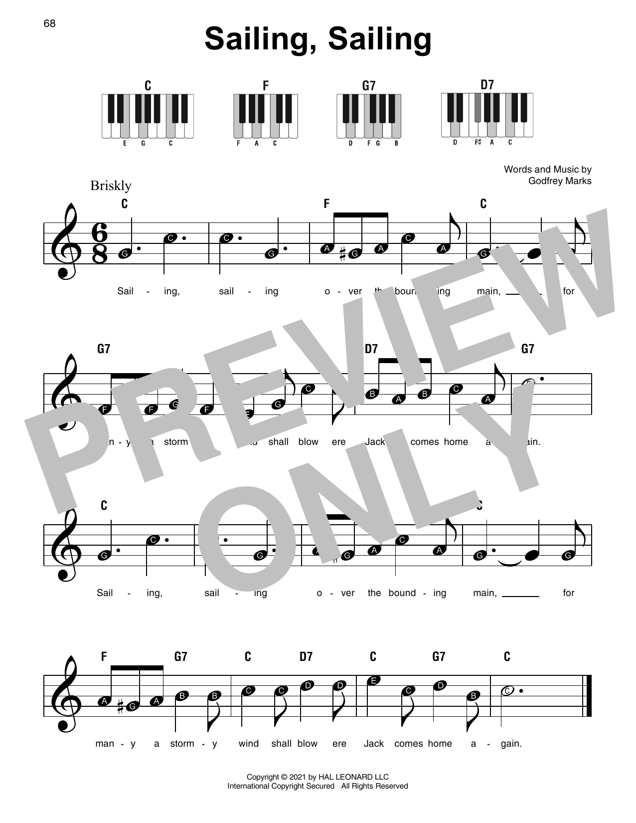 Produktgalerie: Seite 1 von 1 Sailing, Sailing, Godfrey Marks, Klavier