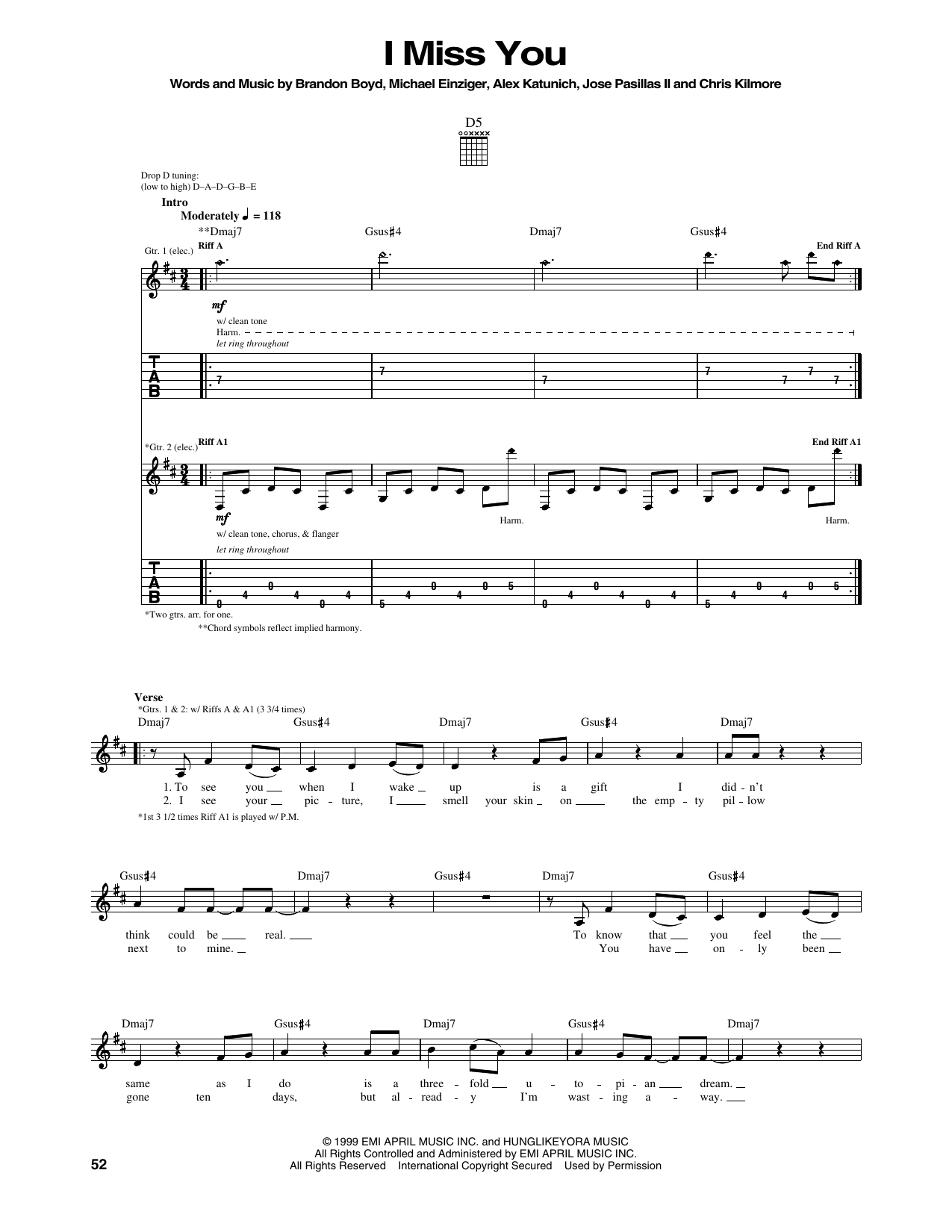 Produktgalerie: Seite 1 von 1 I Miss You, Incubus, Gitarre