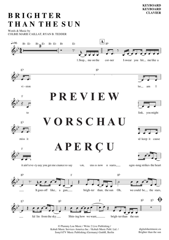 Product gallery: Page 2 of 4 Brighter than the sun , Callait, Colbie, (Keyboard)