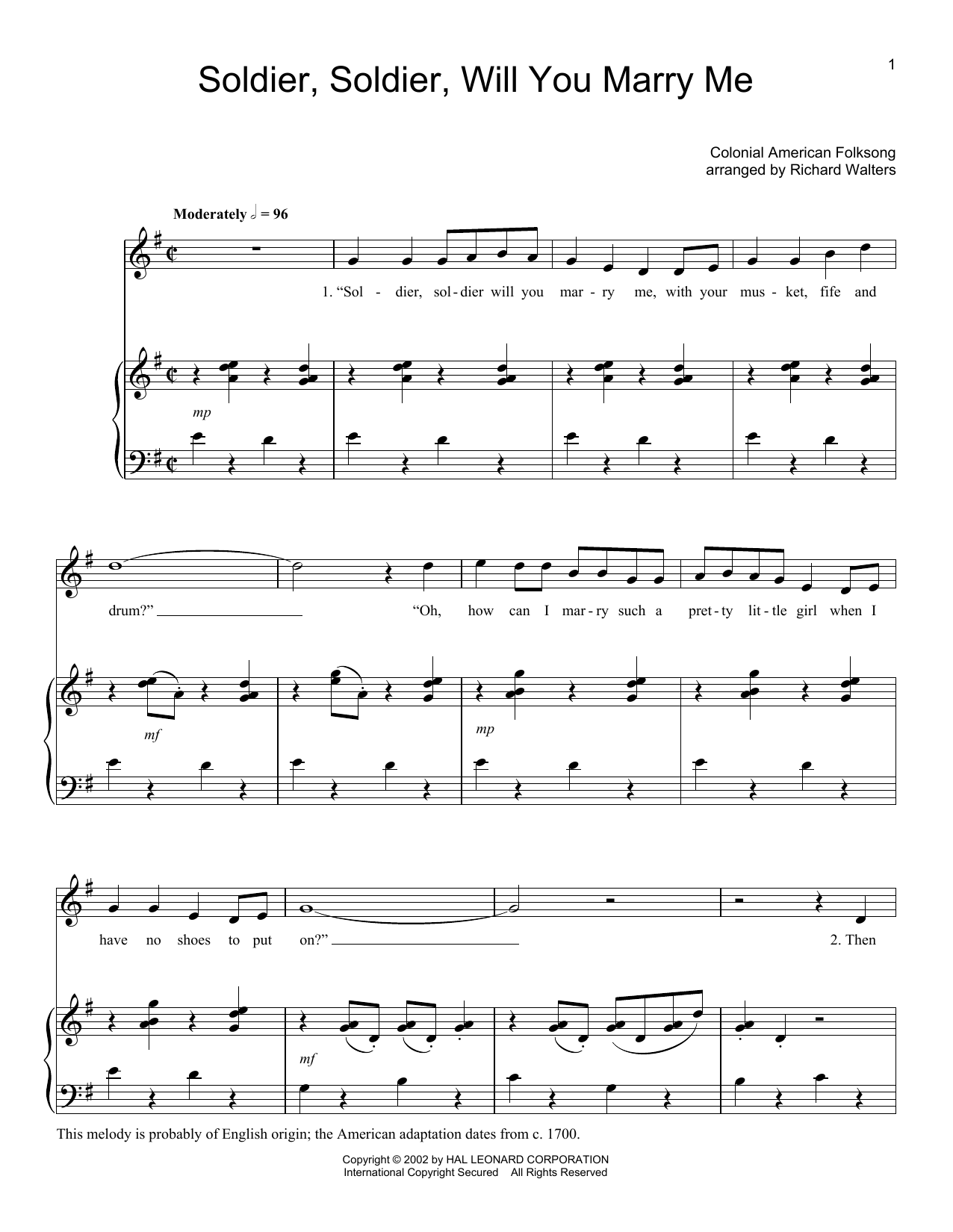 Produktbild zu: Soldier, Soldier Will You Marry Me