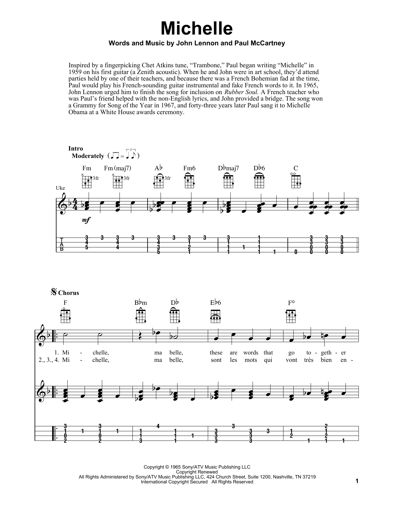 Produktgalerie: Seite 1 von 1 Michelle, The Beatles, Ukulele