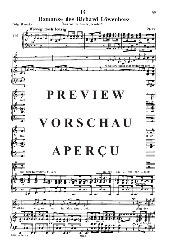 Product gallery: Page 2 of 8 Romanze des Richard Löwenherz D.856, , Low Voice and Piano