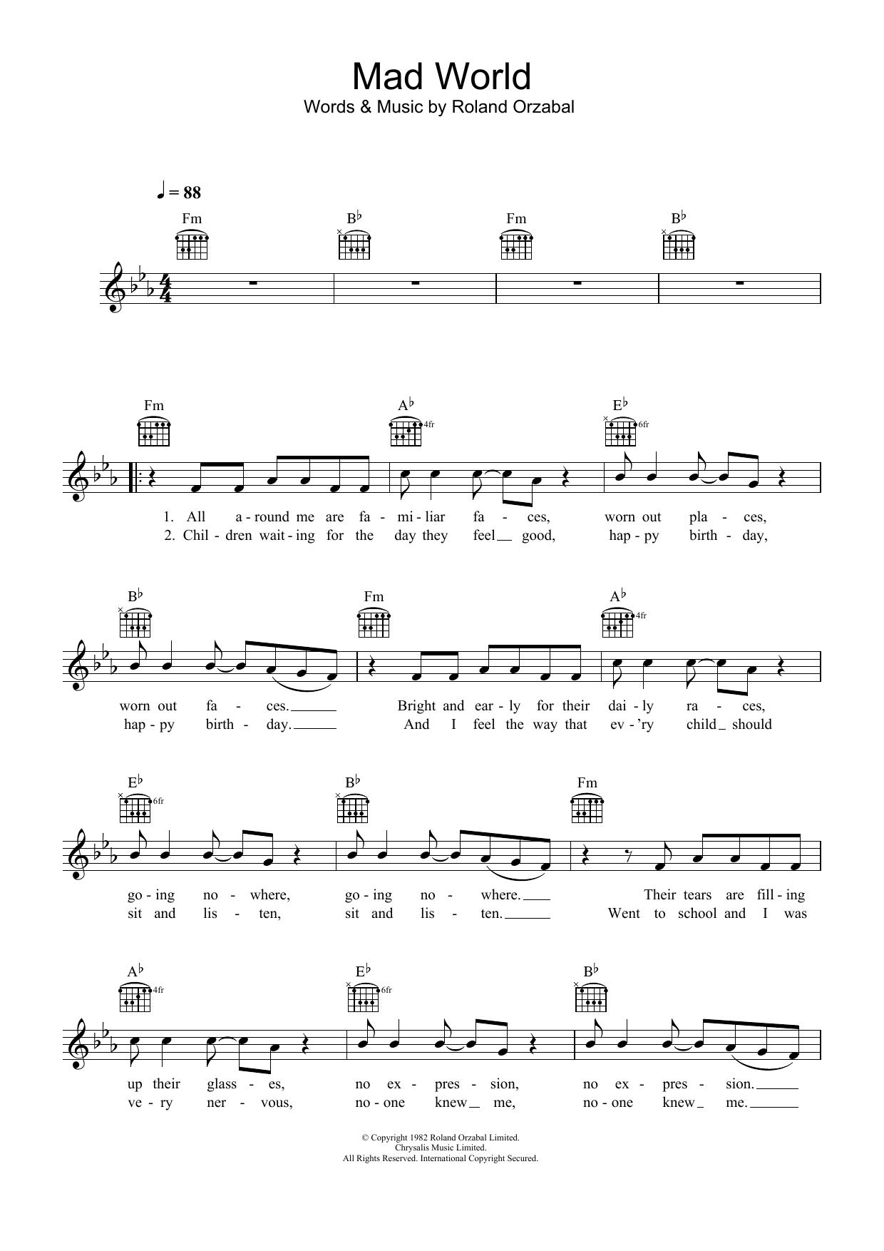 Produktbild zu: Mad World (from Donnie Darko)