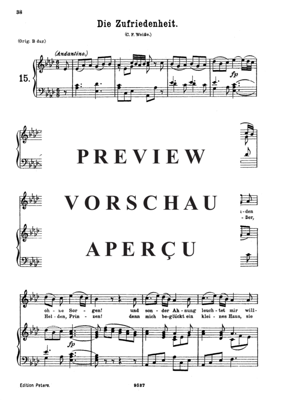 Product gallery: Page 2 of 3 Die Zufriedenheit K.473, , Medium Voice and Piano