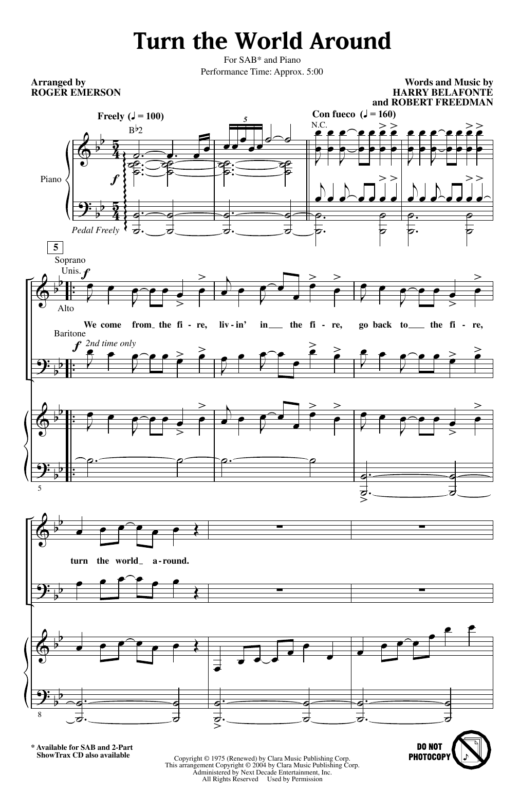 Produktbild zu: Turn The World Around (arr. Roger Emerson)