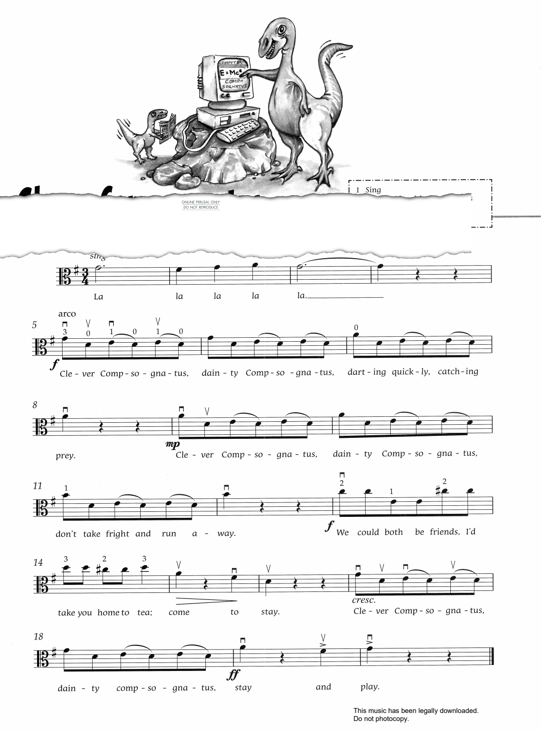 Produktgalerie: Seite 1 von 1 Clever Compsognatus, Pam Wedgwood, Klavier, Viola