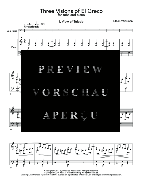 Produktgalerie: Seite 7 von 11 Three Visions of El Greco, , (Tuba und Klavier)