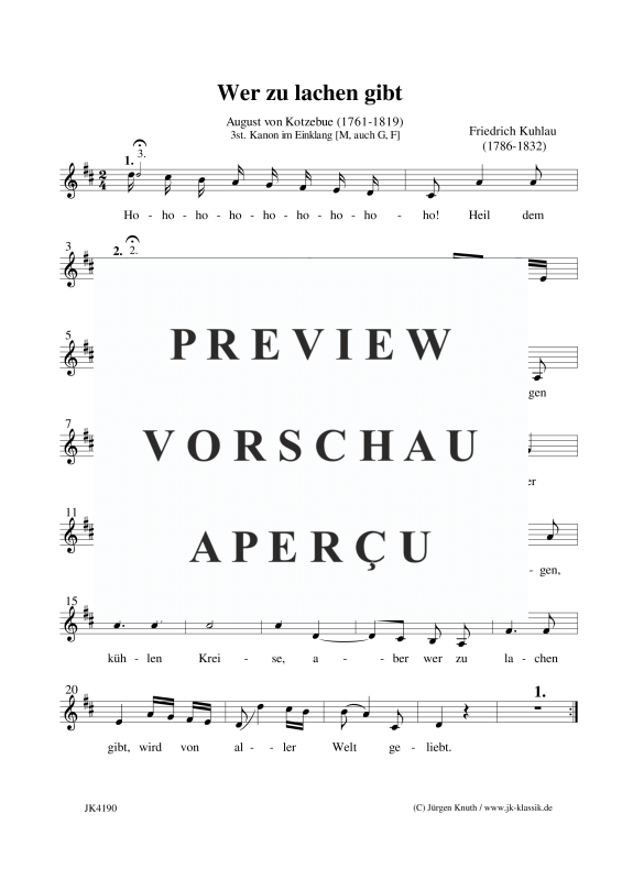 gallery: Wer zu lachen gibt, , Gemischter Chor 3-stimmig - Kanon im Einklang