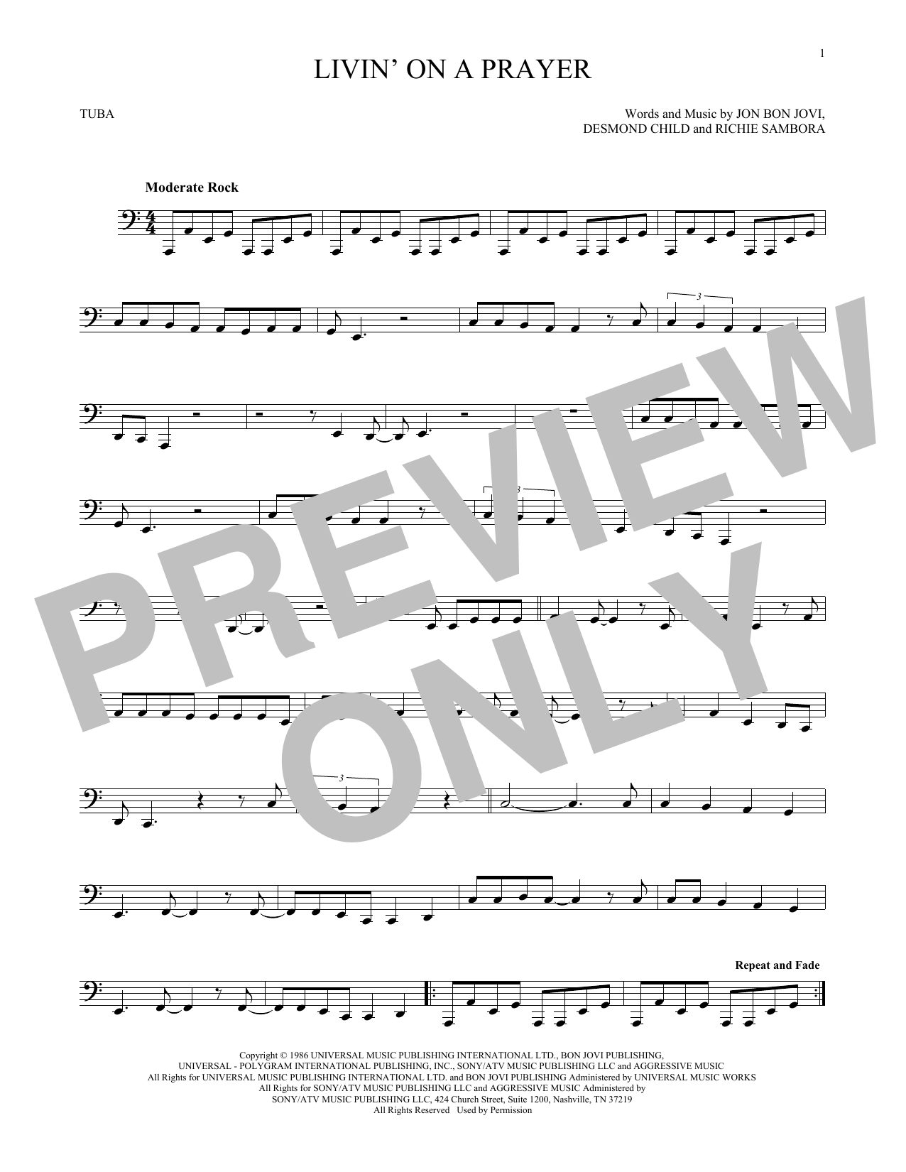 Product gallery: Page 1 of 1 Livin' On A Prayer, Bon Jovi