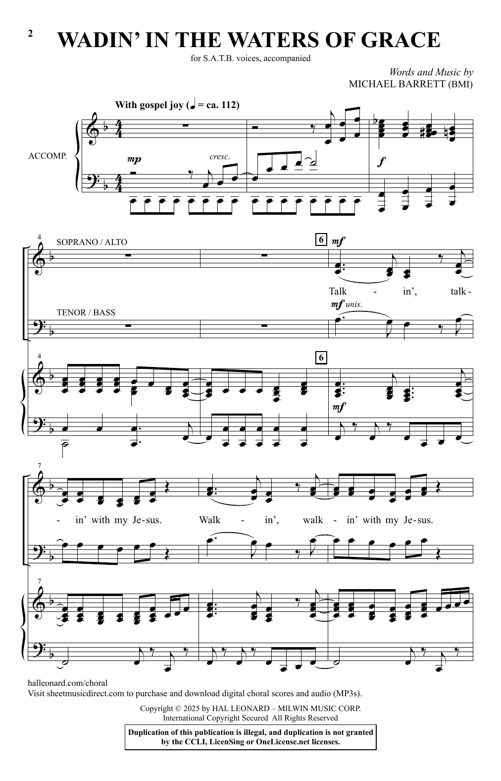 Produktgalerie: Seite 1 von 1 Wadin' In The Waters Of Grace, Michael Barrett, Chor