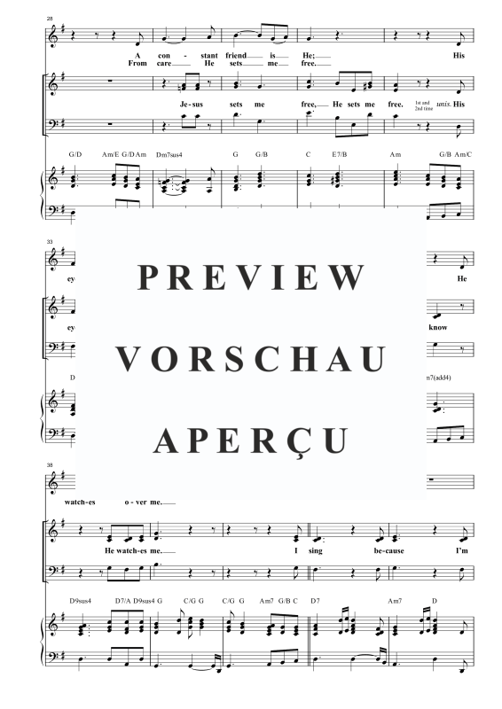 Produktgalerie: Seite 9 von 11 His Eye Is On the Sparrow, , Gemischter Chor SAB, Solo und Klavier