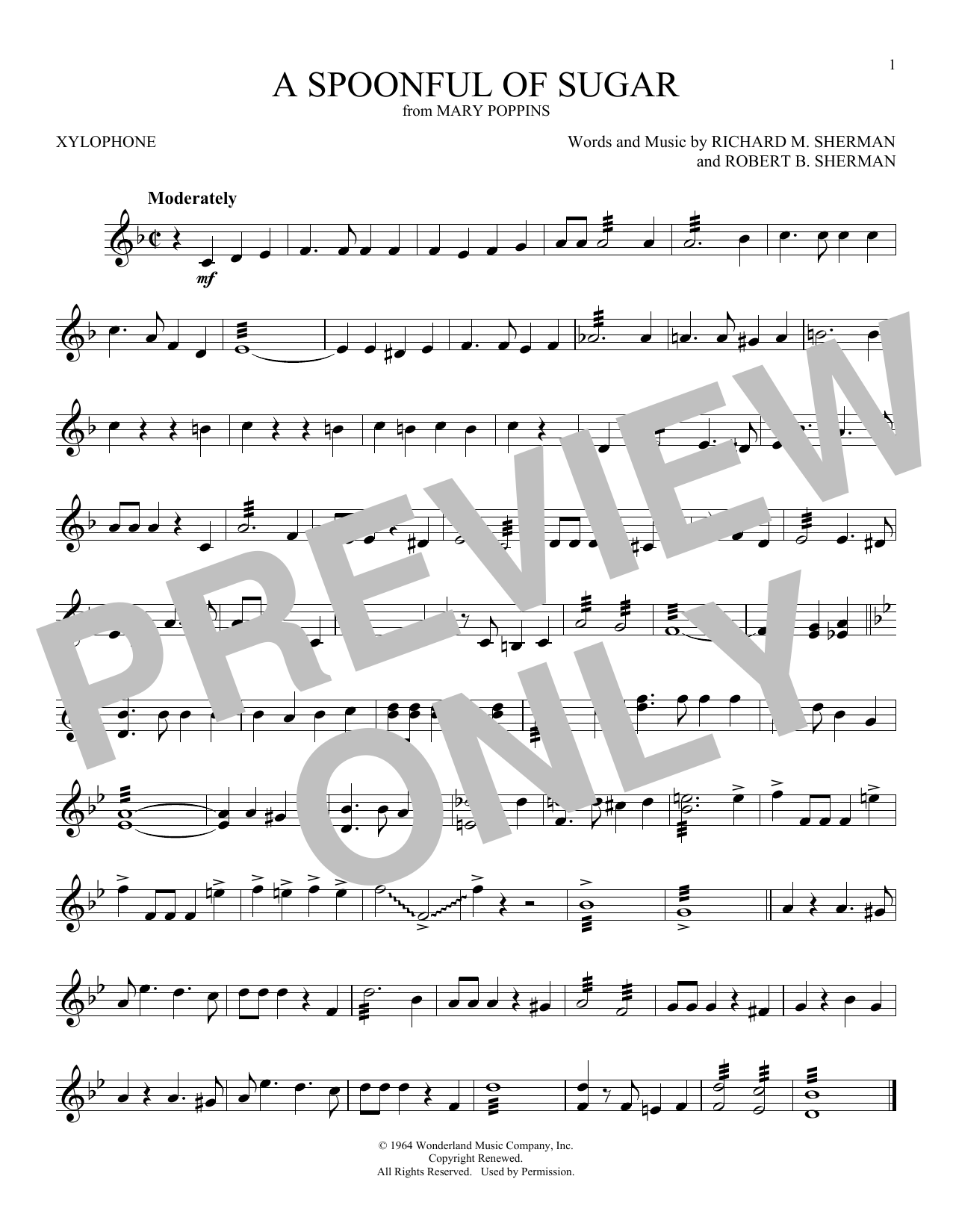 Product gallery: Page 1 of 1 A Spoonful Of Sugar (from Mary Poppins), Sherman Brothers