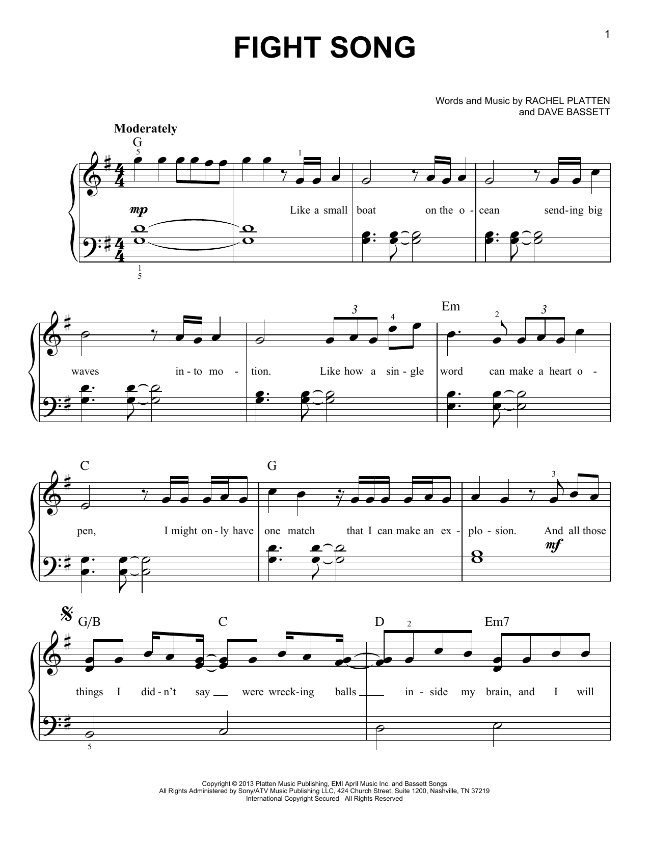 Product picture to:  Fight Song - Rachel Platten