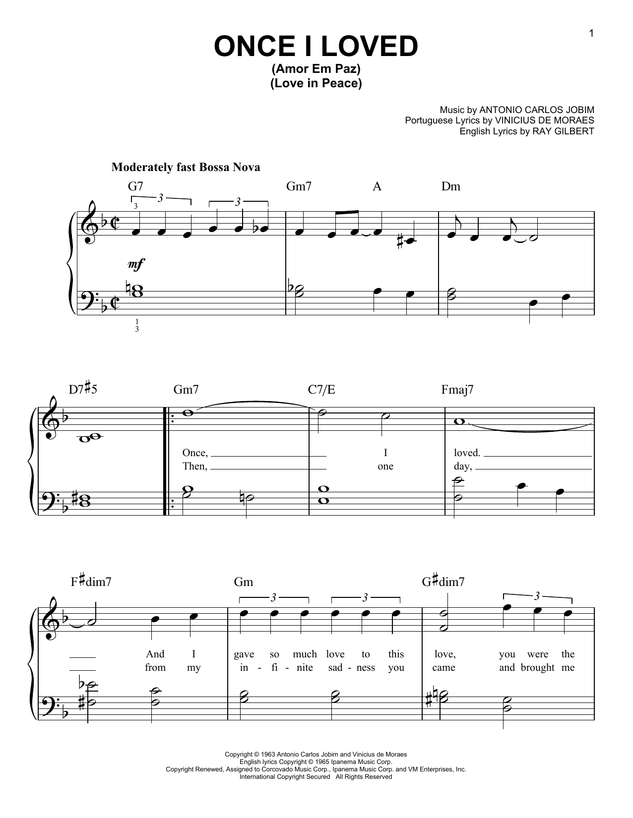 Produktbild zu: Once I Loved (Amor Em Paz) (Love In Peace)
