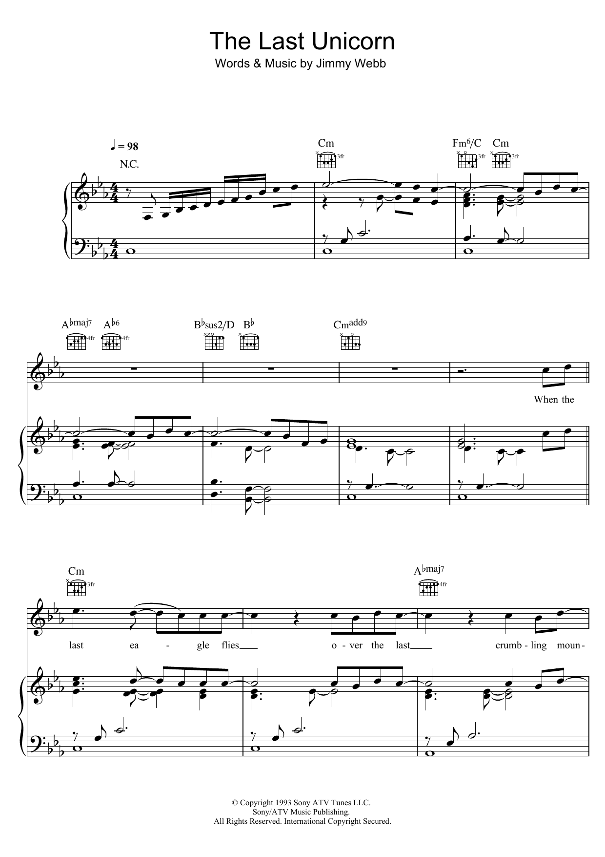 Produktgalerie: Seite 1 von 1 The Last Unicorn, America, Gesang, Gitarre, Klavier