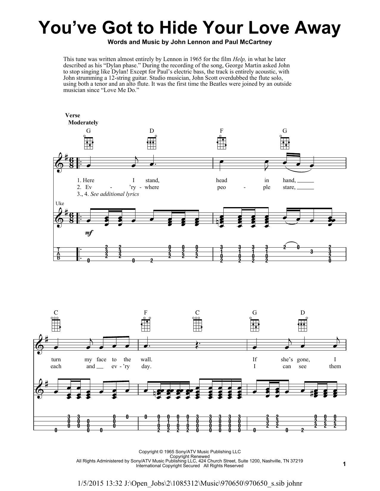 Product gallery: Page 1 of 1 You've Got To Hide Your Love Away, The Beatles