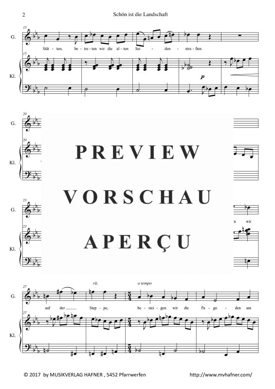 Product gallery: Page 7 of 11 Schön ist die Landschaft, , (medium voice and piano)