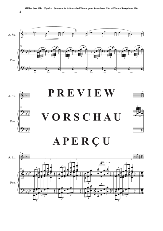 Product gallery: Page 5 of 11 Caprice: Souvenir de la Nouvelle-Zélande , , (alto saxophone + piano)