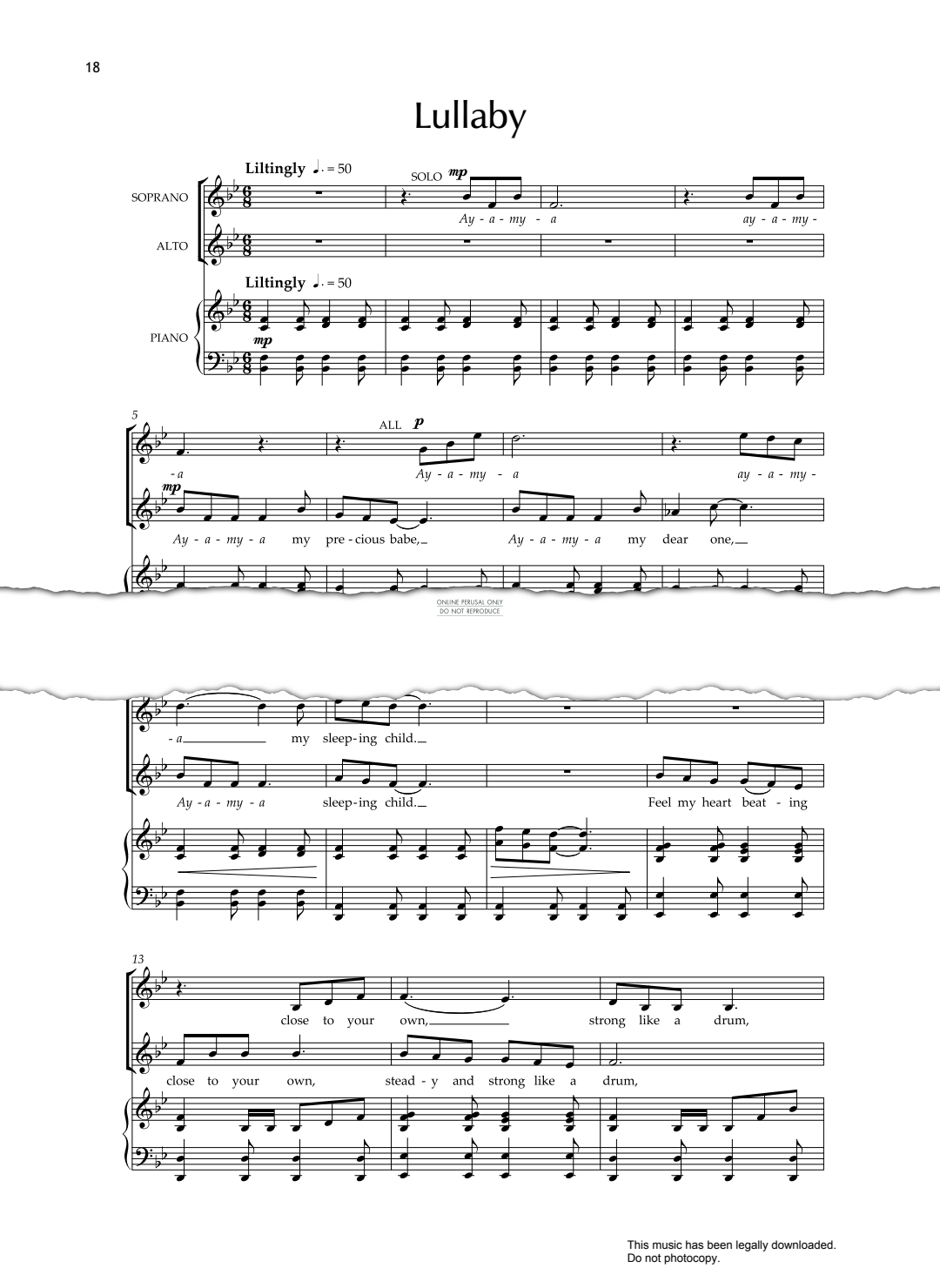 gallery: Lullaby (from 'Drum Songs'), Lin Marsh, Gesang, Klavier