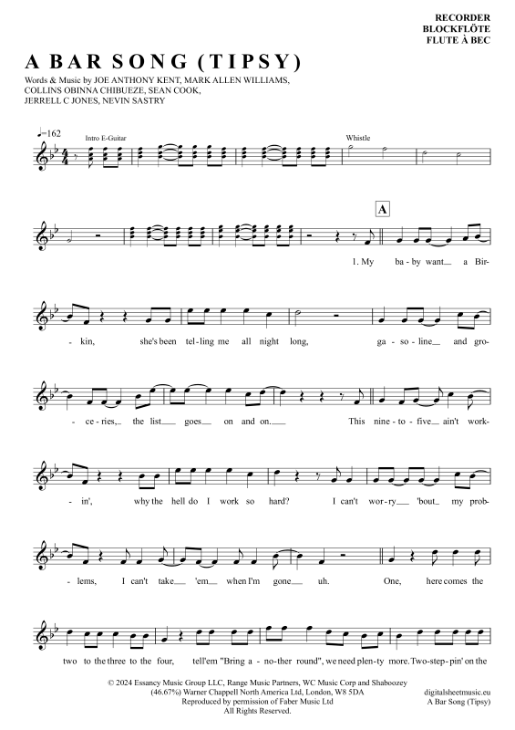 A Bar Song (Tipsy)