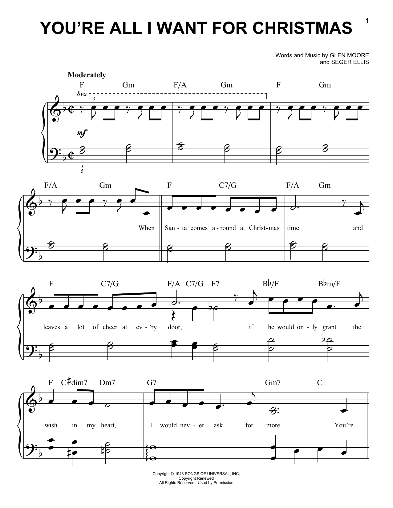 Produktgalerie: Seite 1 von 1 You're All I Want For Christmas, Glen Moore, Klavier