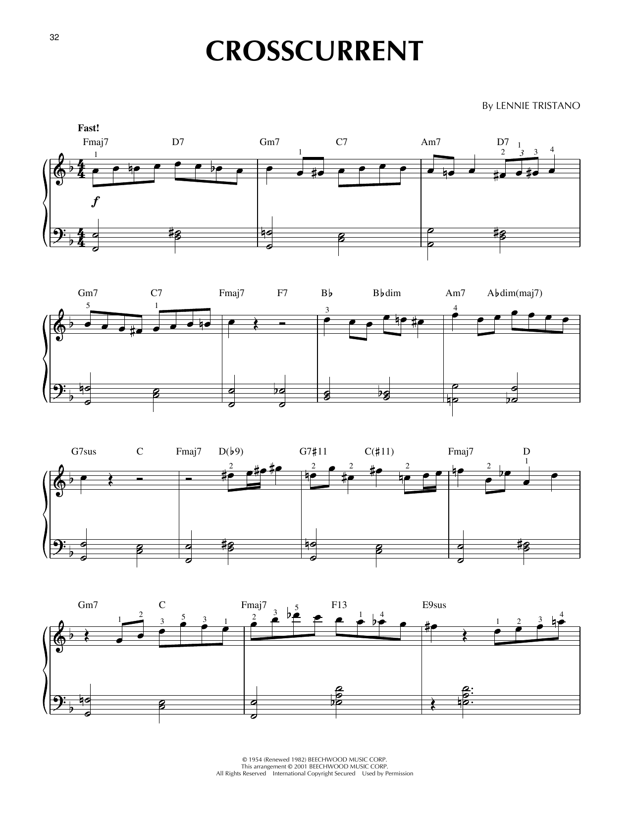 Produktgalerie: Seite 1 von 1 Crosscurrent (arr. Brent Edstrom & Jim Sodke), Lennie Tristano, Klavier