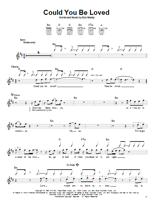 Produktgalerie: Seite 1 von 1 Could You Be Loved, Bob Marley, Gitarre