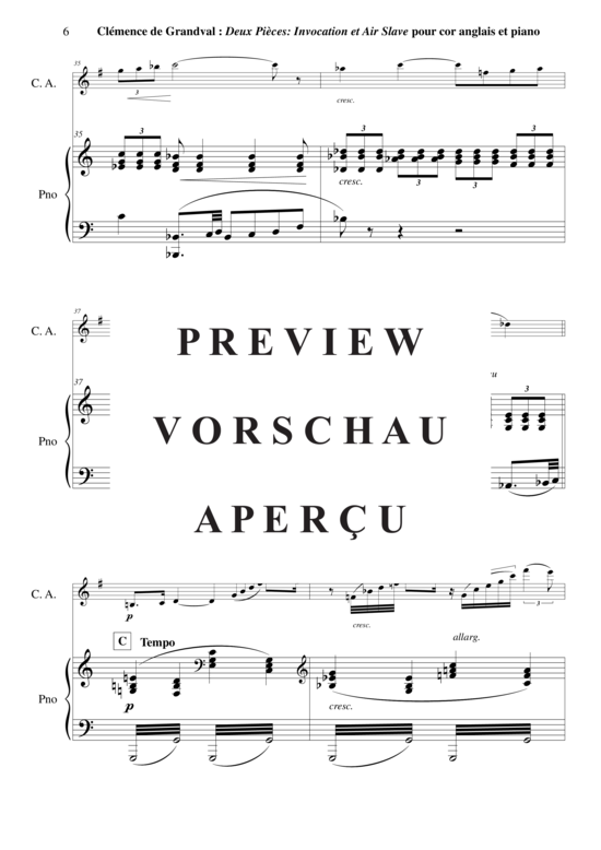 gallery: Deux Pièces : Invocation et Air Slave , , (Englischhorn + Klavier)