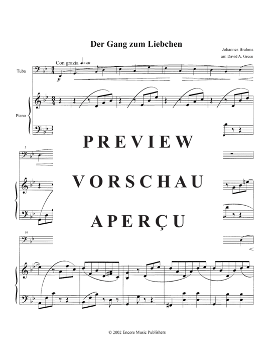 Product gallery: Page 3 of 7 Der gang zum liebchen , , (tuba + piano)
