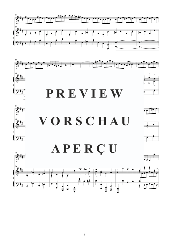 Produktgalerie: Seite 5 von 11 Orchester Suite Nr. 2 in H-Moll BWV 1067, , Querflöte und Klavier - Piano Version