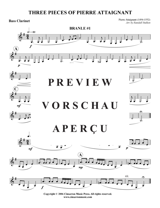 Product gallery: Page 6 of 13 Drei Stücke von Pierre Attaignant , , (clarinet quartet)