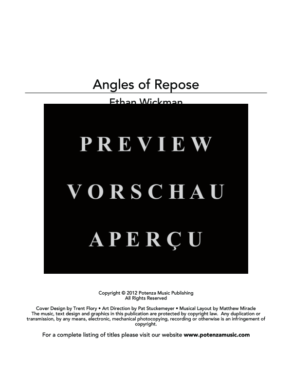 Produktgalerie: Seite 3 von 11 Angles of Repose, , (Trio Bass Klarinette, Percussion und Klavier)