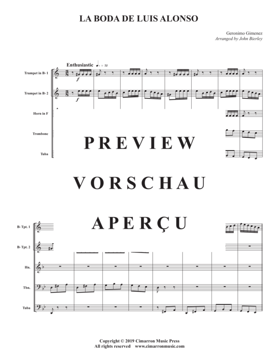 Produktgalerie: Seite 3 von 21 La Boda De Luis Alonso , , (Blechbläser Quintett)