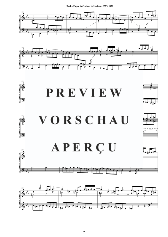 Produktgalerie: Seite 8 von 10 Ricercare - Fugue in C minor to 3 voices BWV 1079, , Klavier Solo