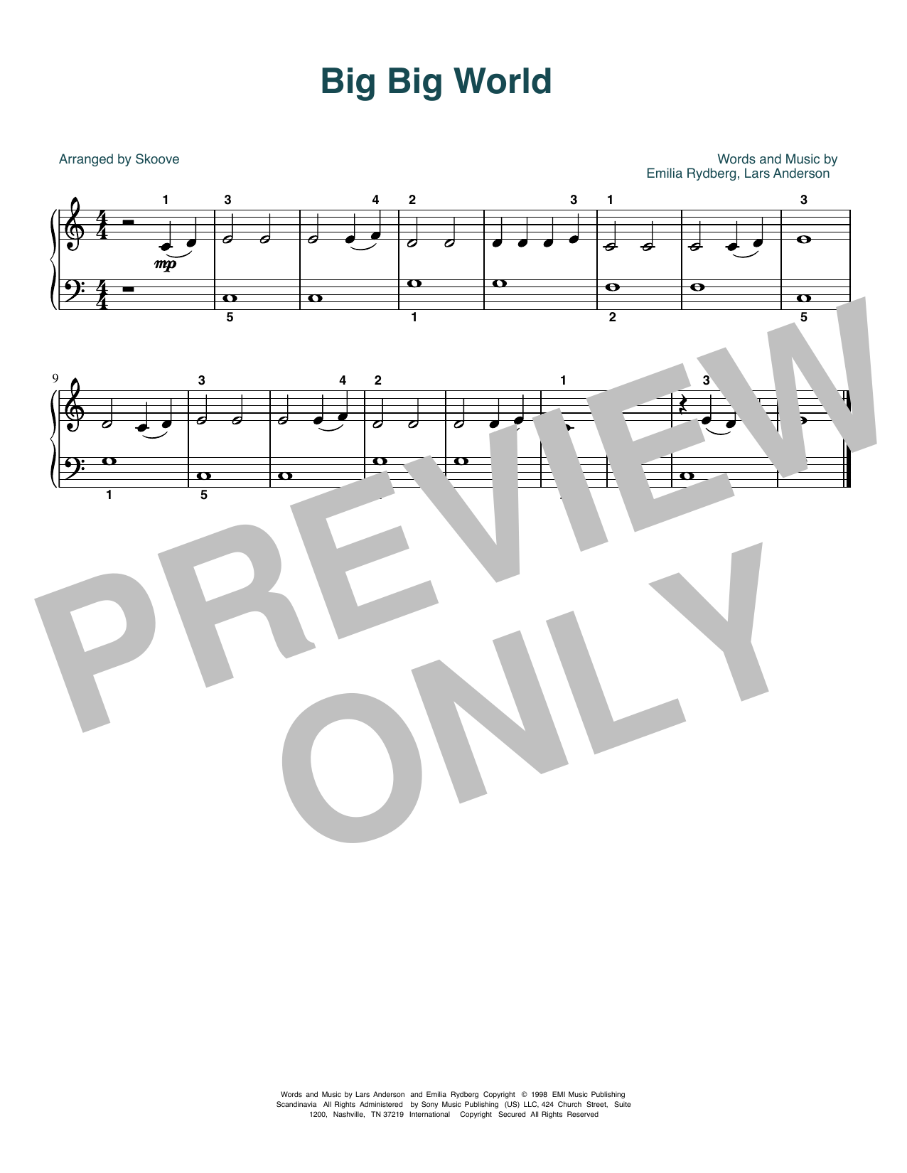 Produktbild zu: Big Big World (arr. Skoove)